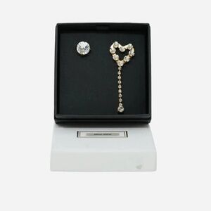 MiuMiu Gold Crystal Heart Earrings